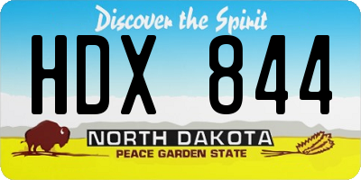ND license plate HDX844