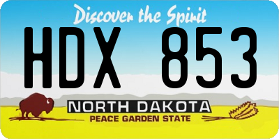 ND license plate HDX853