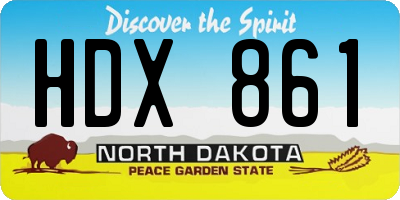 ND license plate HDX861