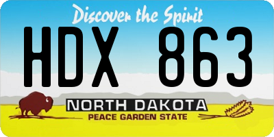 ND license plate HDX863