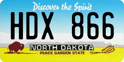 ND license plate HDX866