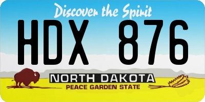 ND license plate HDX876