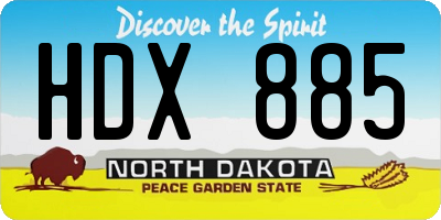 ND license plate HDX885