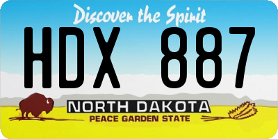 ND license plate HDX887