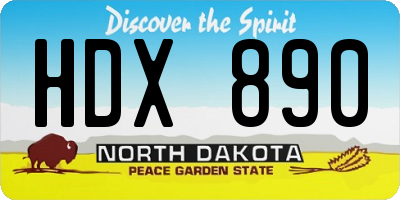 ND license plate HDX890