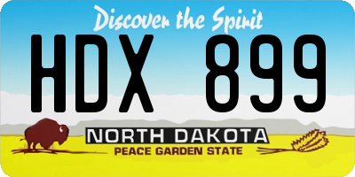 ND license plate HDX899