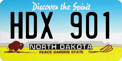 ND license plate HDX901