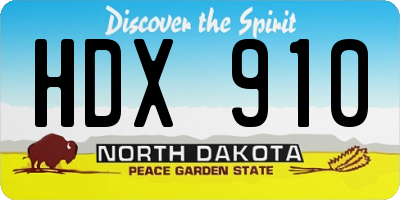 ND license plate HDX910