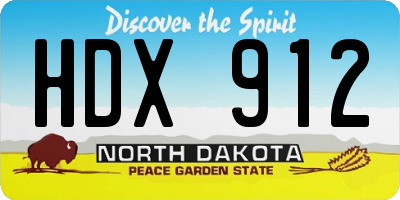ND license plate HDX912