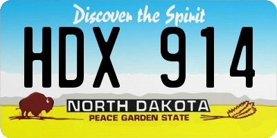 ND license plate HDX914