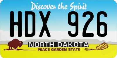 ND license plate HDX926
