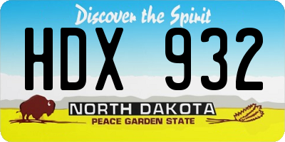 ND license plate HDX932