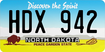ND license plate HDX942