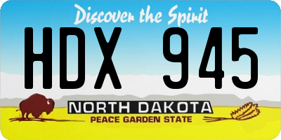 ND license plate HDX945