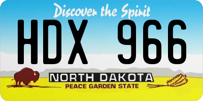 ND license plate HDX966