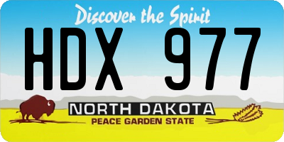ND license plate HDX977