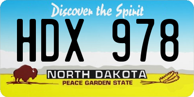 ND license plate HDX978