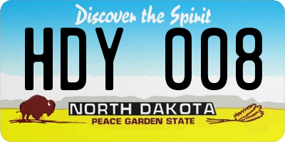 ND license plate HDY008