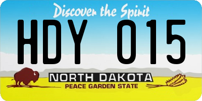 ND license plate HDY015