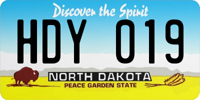 ND license plate HDY019