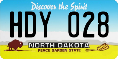 ND license plate HDY028