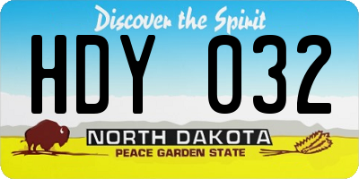ND license plate HDY032