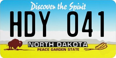 ND license plate HDY041