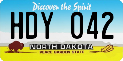 ND license plate HDY042