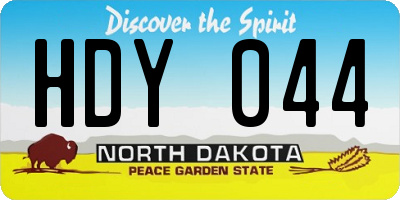 ND license plate HDY044