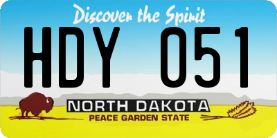 ND license plate HDY051