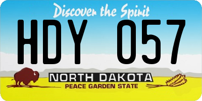ND license plate HDY057