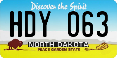 ND license plate HDY063