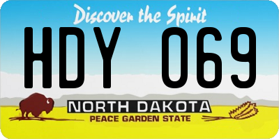 ND license plate HDY069