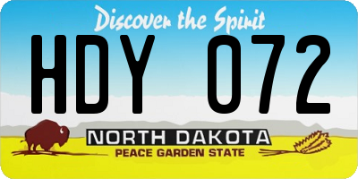 ND license plate HDY072