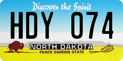ND license plate HDY074
