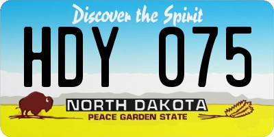 ND license plate HDY075