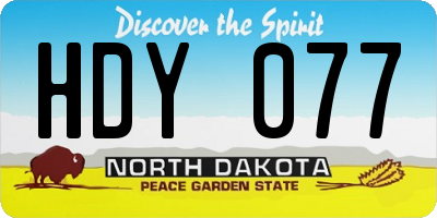 ND license plate HDY077