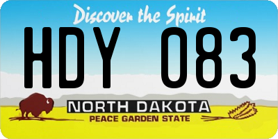 ND license plate HDY083