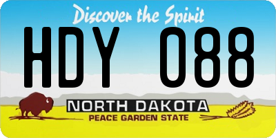ND license plate HDY088