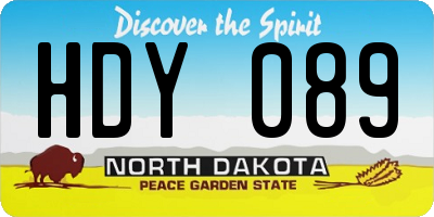 ND license plate HDY089