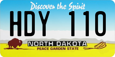 ND license plate HDY110