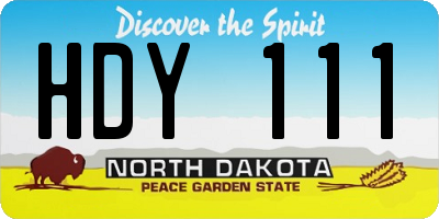 ND license plate HDY111