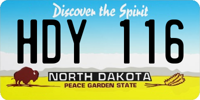ND license plate HDY116