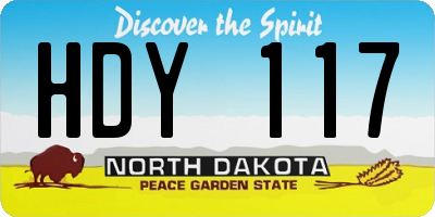 ND license plate HDY117