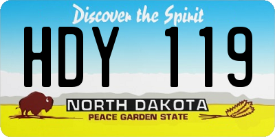ND license plate HDY119