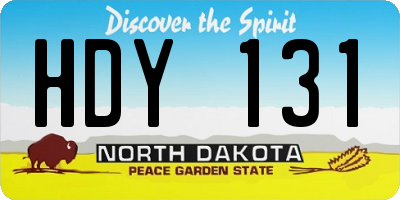 ND license plate HDY131