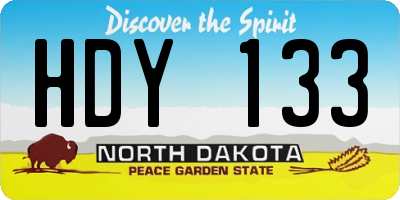 ND license plate HDY133