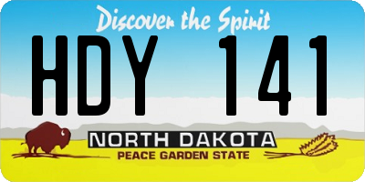 ND license plate HDY141