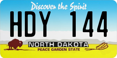 ND license plate HDY144