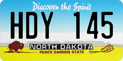 ND license plate HDY145